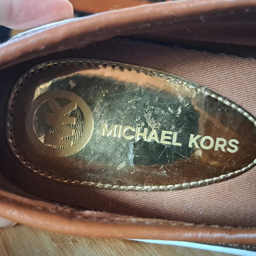 Michael Kors Boerum Sneakers Women's Size 8 Brown MK Logo Signature Casual